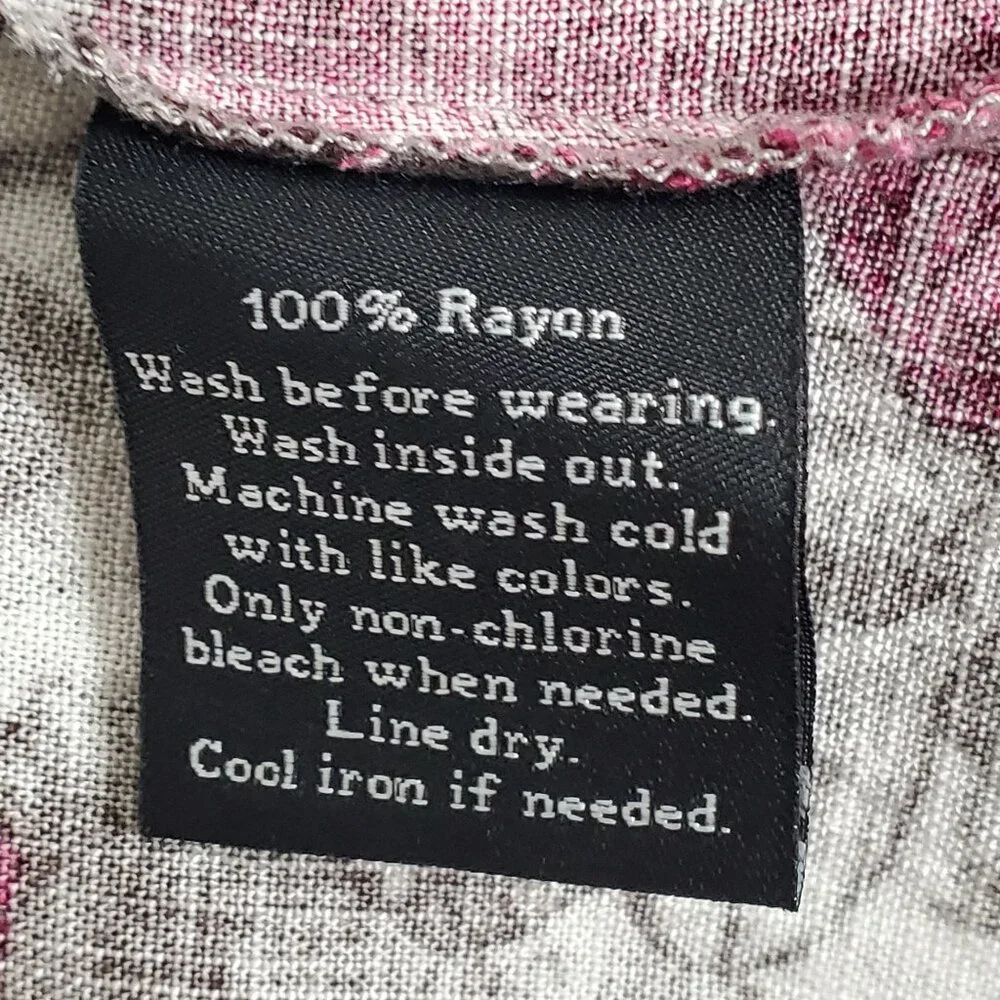 Rock & Republic Womens XXL Shirt Floral Button Up Rayon Roll Tab Light Blouse - Picture 9 of 12